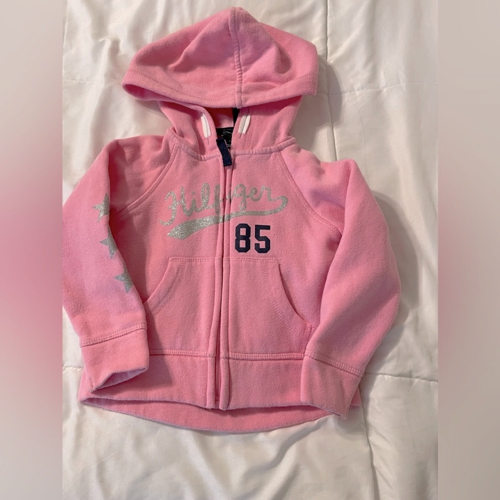 Tommy Hilfiger girls’ 2T pink zip-up hoodie